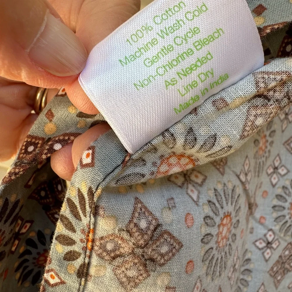 Vera Bradley Canyon Brown Blue What’s Cookin Apron Tie Waist Pockets - Picture 7 of 7